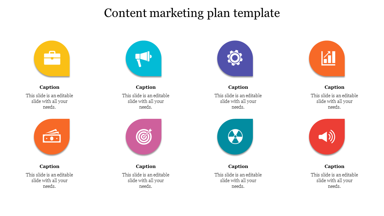 Best Content Marketing Plan Template With Eight Node